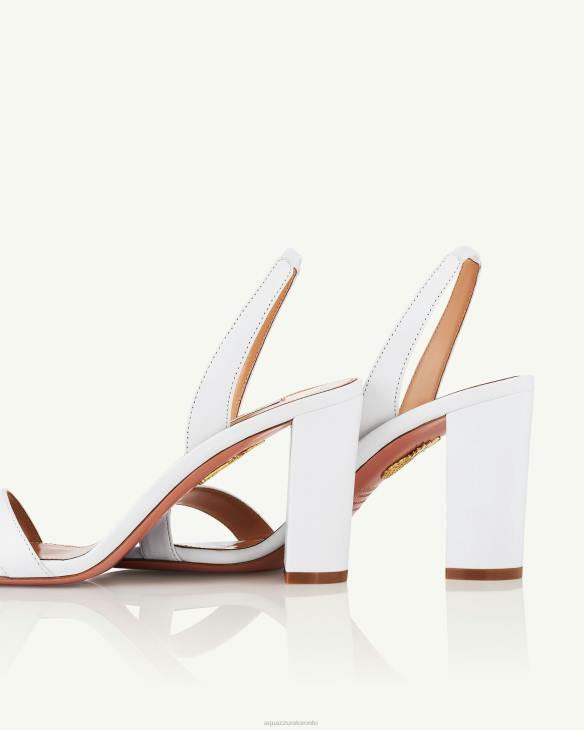 Aquazzura So Nude Block Sandal 85 WHITE 8TLF158