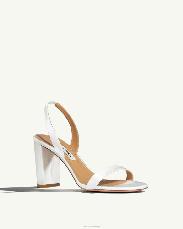 Aquazzura So Nude Block Sandal 85 WHITE 8TLF159