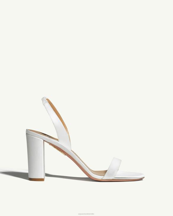 Aquazzura So Nude Block Sandal 85 WHITE 8TLF159