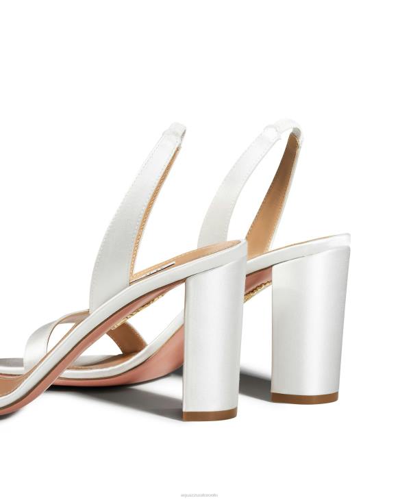 Aquazzura So Nude Block Sandal 85 WHITE 8TLF159