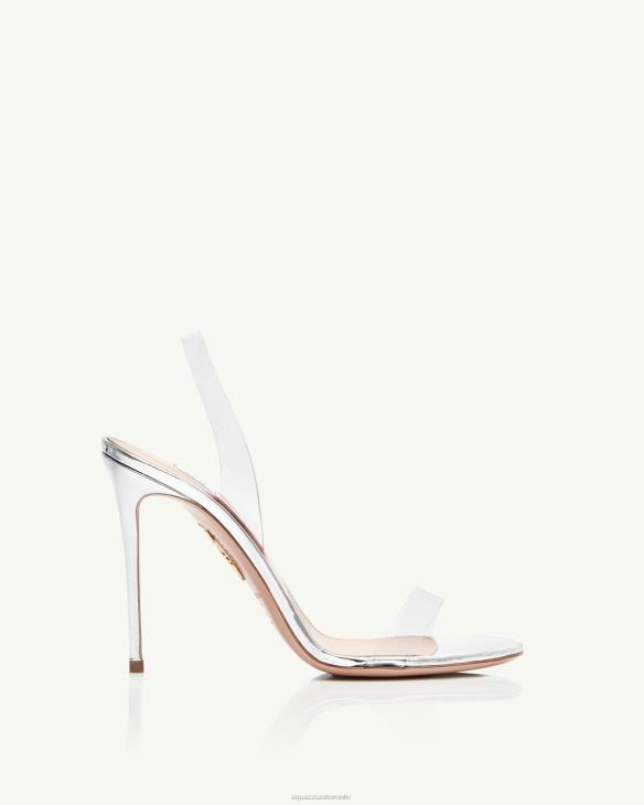 Aquazzura So Nude Plexi Sandal 105 SILVER 8TLF81