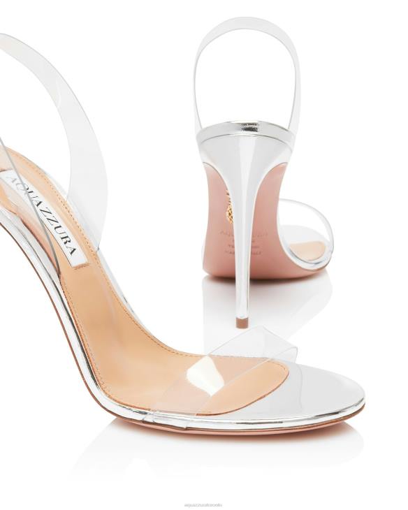 Aquazzura So Nude Plexi Sandal 105 SILVER 8TLF81