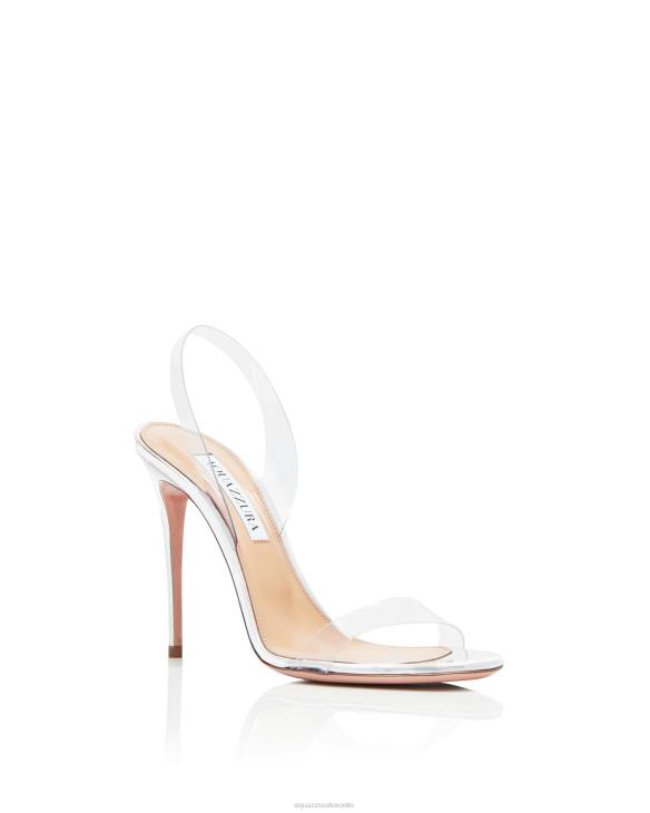 Aquazzura So Nude Plexi Sandal 105 SILVER 8TLF81