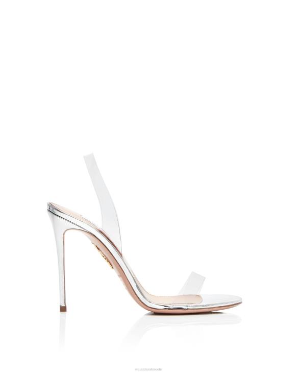 Aquazzura So Nude Plexi Sandal 105 SILVER 8TLF81