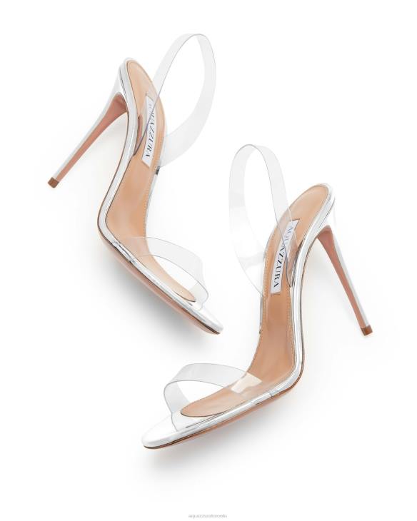 Aquazzura So Nude Plexi Sandal 105 SILVER 8TLF81