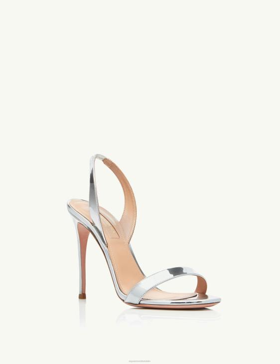 Aquazzura So Nude Sandal 105 SILVER 8TLF154