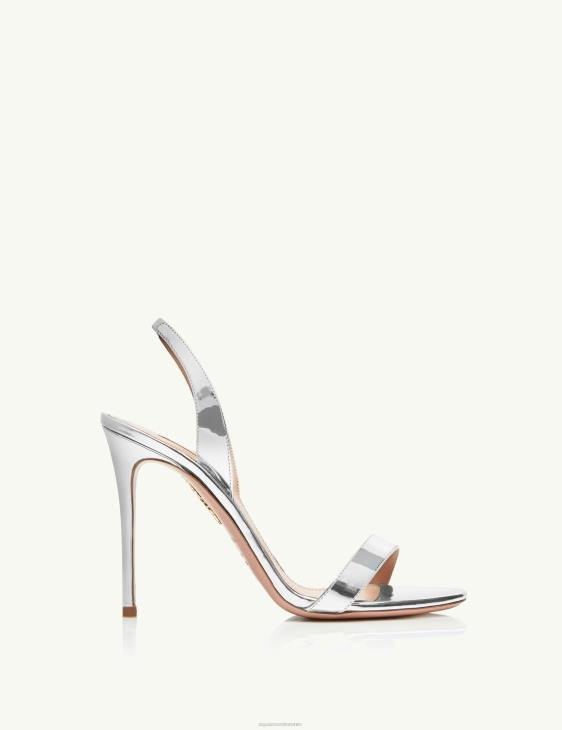 Aquazzura So Nude Sandal 105 SILVER 8TLF154