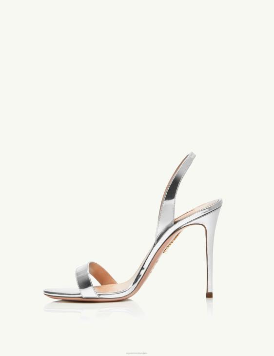 Aquazzura So Nude Sandal 105 SILVER 8TLF154