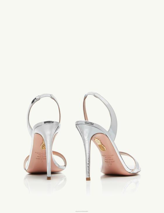 Aquazzura So Nude Sandal 105 SILVER 8TLF154