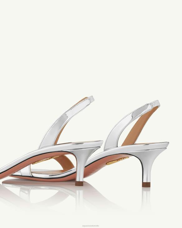 Aquazzura So Nude Sandal 50 SILVER 8TLF109