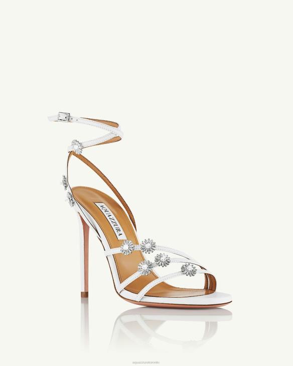 Aquazzura Starry Night Sandal 105 WHITE 8TLF150