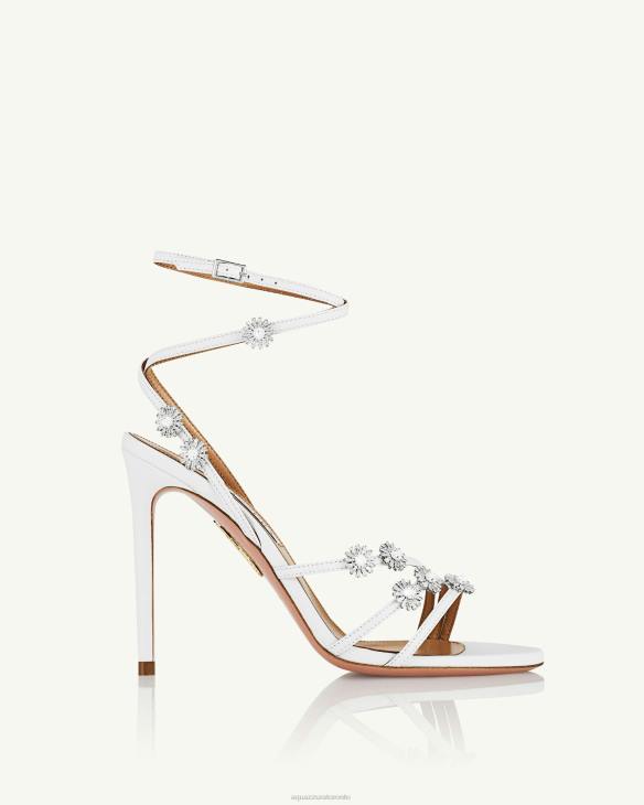 Aquazzura Starry Night Sandal 105 WHITE 8TLF150