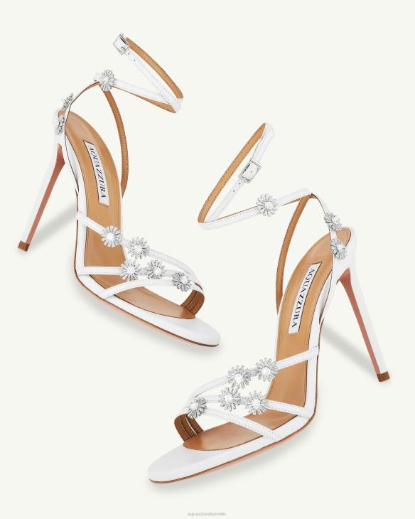 Aquazzura Starry Night Sandal 105 WHITE 8TLF150