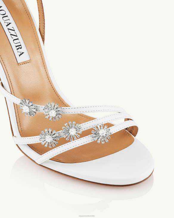 Aquazzura Starry Night Sandal 105 WHITE 8TLF150