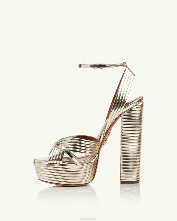 Aquazzura Sundance Plateau 140 GOLD 8TLF309