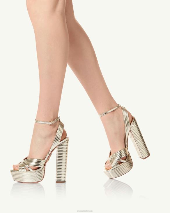 Aquazzura Sundance Plateau 140 GOLD 8TLF309