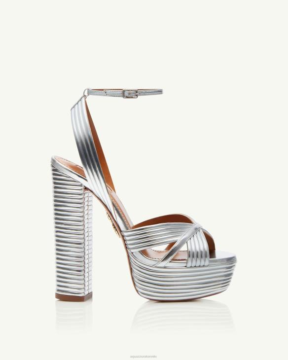 Aquazzura Sundance Plateau 140 SILVER 8TLF308