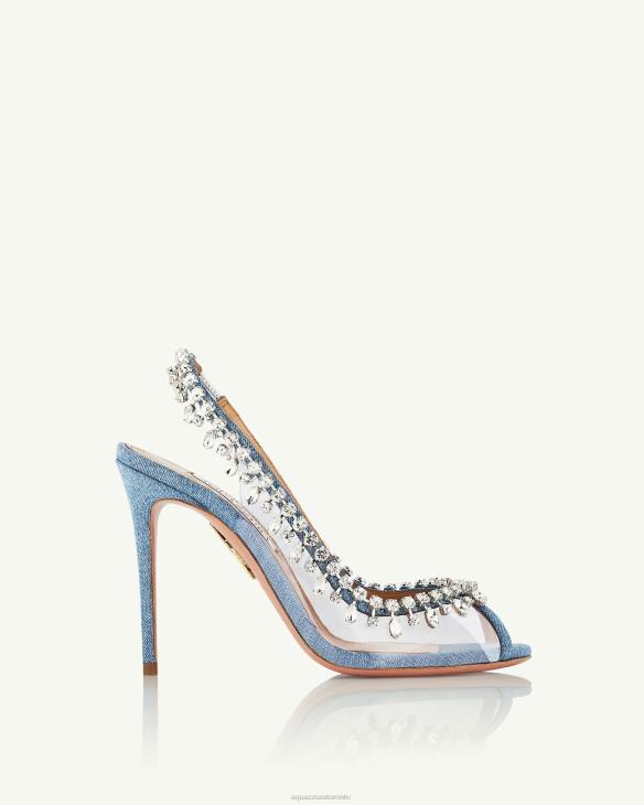 Aquazzura Temptation Crystal Sandal 105 BLUE 8TLF25