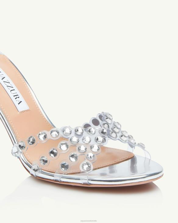 Aquazzura Tequila Plexi Mule 75 SILVER 8TLF79