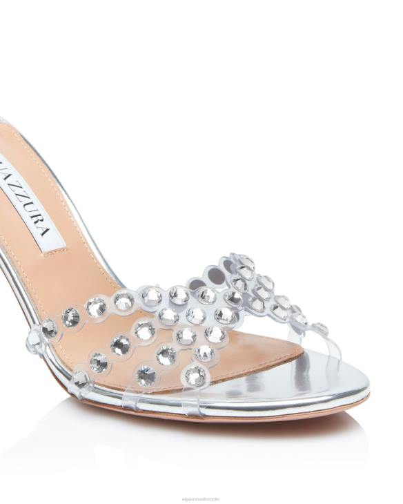 Aquazzura Tequila Plexi Mule 75 SILVER 8TLF79