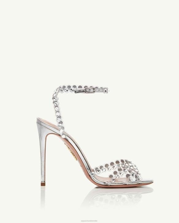 Aquazzura Tequila Plexi Sandal 105 SILVER 8TLF80