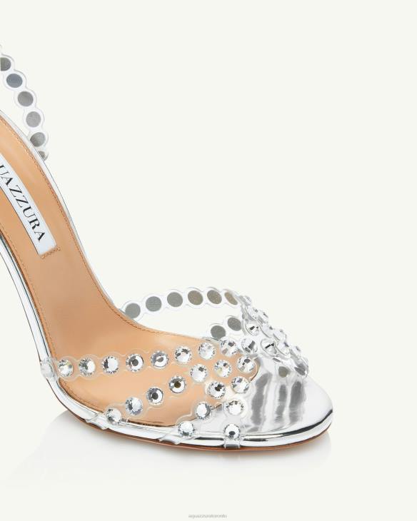 Aquazzura Tequila Plexi Sandal 105 SILVER 8TLF80