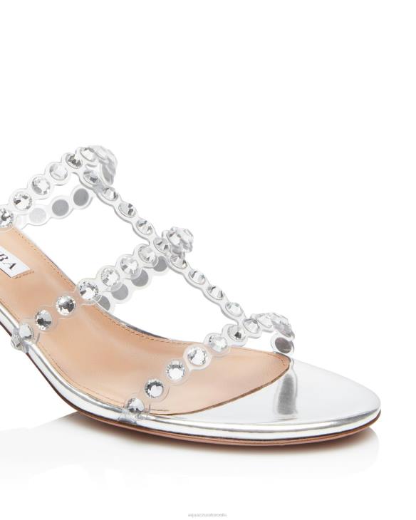 Aquazzura Tequila Plexi Sandal 50 SILVER 8TLF126