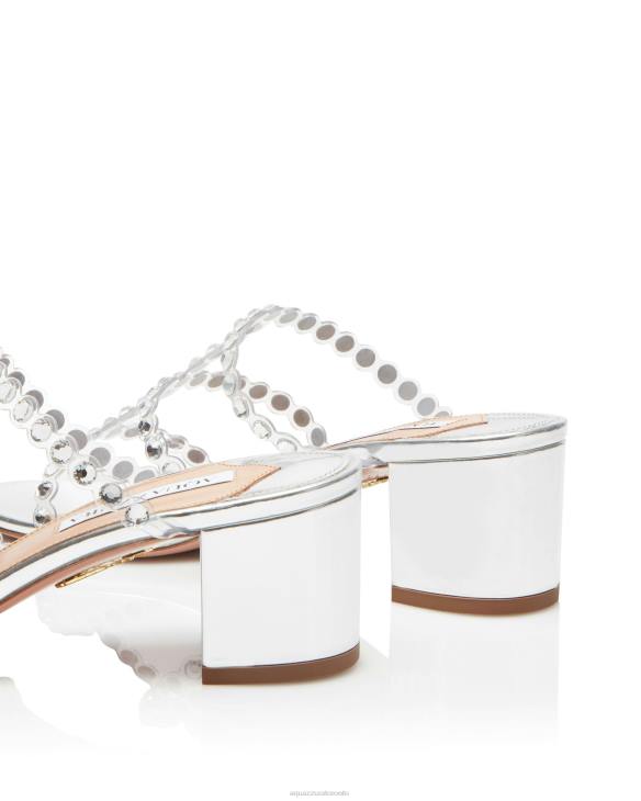 Aquazzura Tequila Plexi Sandal 50 SILVER 8TLF126