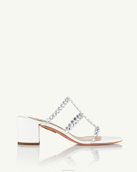 Aquazzura Tequila Plexi Sandal 50 WHITE 8TLF78