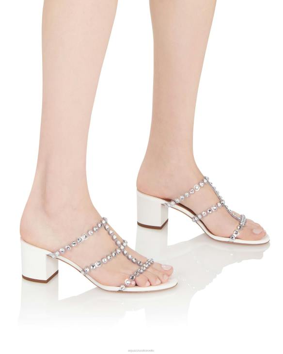 Aquazzura Tequila Plexi Sandal 50 WHITE 8TLF78