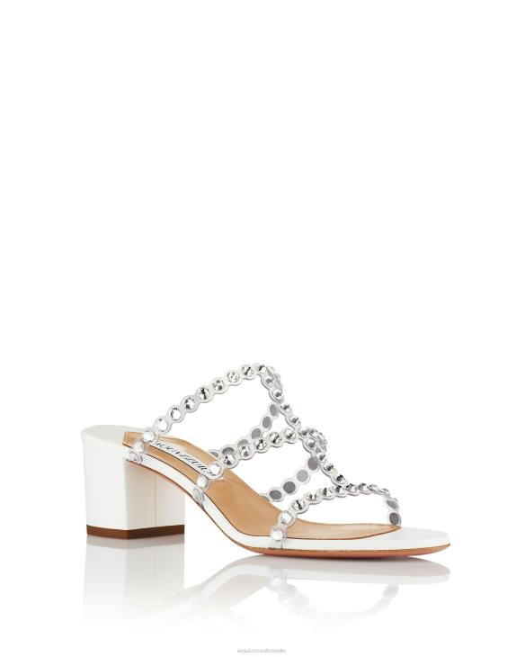 Aquazzura Tequila Plexi Sandal 50 WHITE 8TLF78