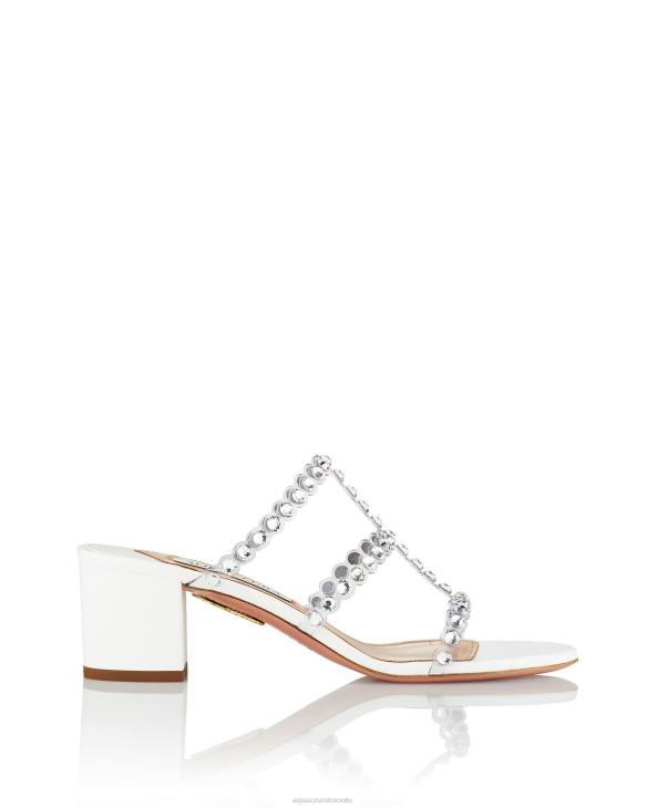 Aquazzura Tequila Plexi Sandal 50 WHITE 8TLF78