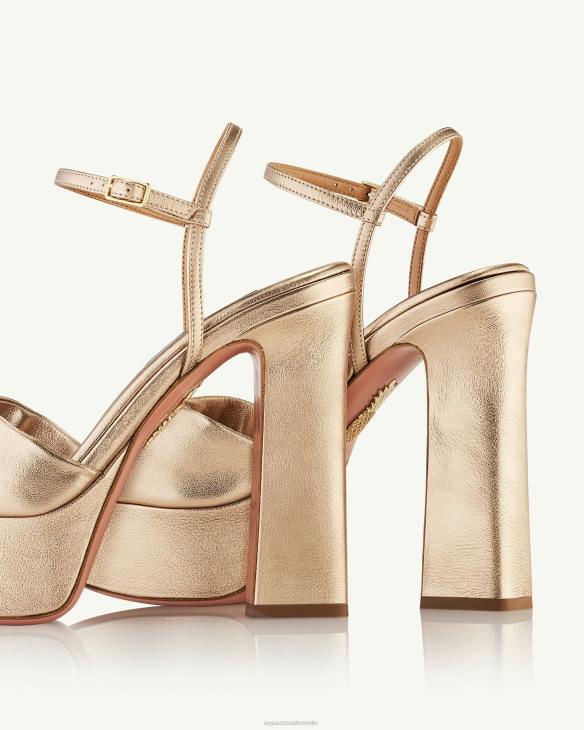 Aquazzura Twist Sandal Plateau 120 GOLD 8TLF280