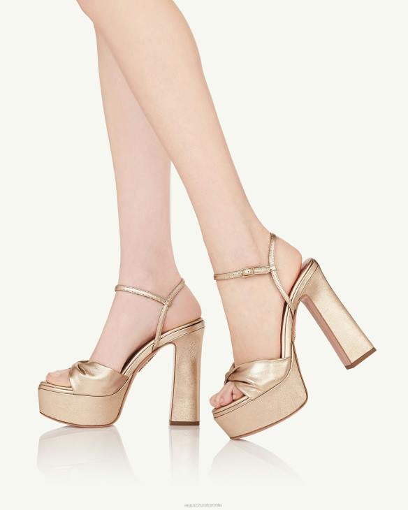 Aquazzura Twist Sandal Plateau 120 GOLD 8TLF280