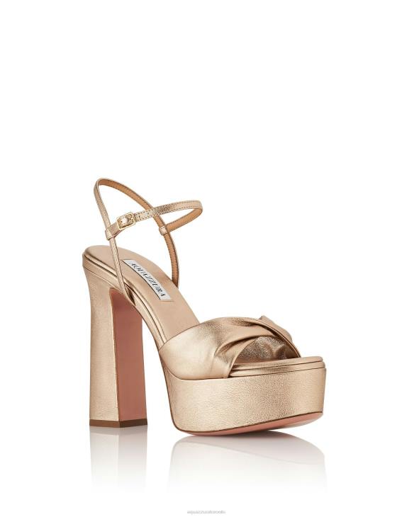 Aquazzura Twist Sandal Plateau 120 GOLD 8TLF280