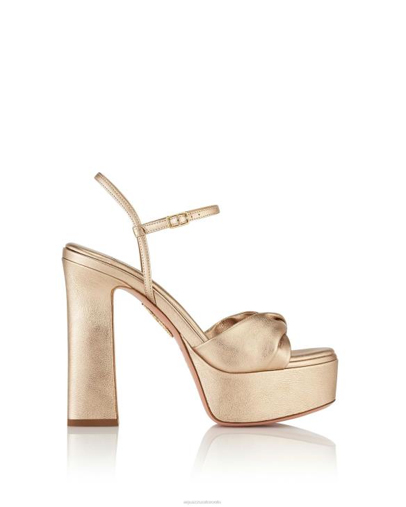 Aquazzura Twist Sandal Plateau 120 GOLD 8TLF280