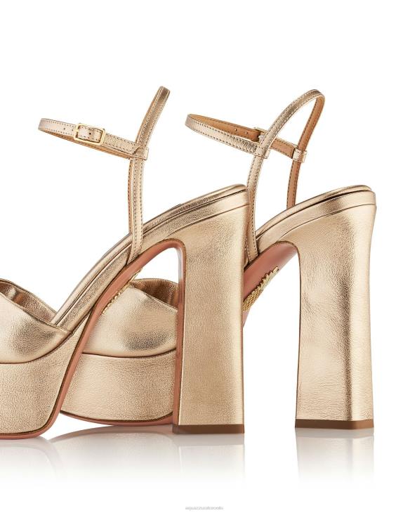 Aquazzura Twist Sandal Plateau 120 GOLD 8TLF280