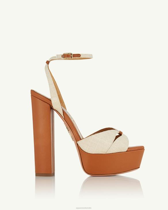 Aquazzura Villette Sandal Plateau 140 BROWN 8TLF278