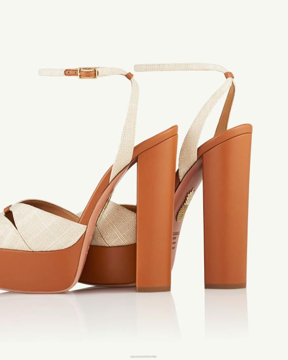 Aquazzura Villette Sandal Plateau 140 BROWN 8TLF278