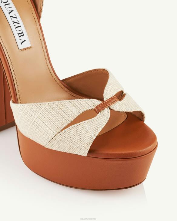 Aquazzura Villette Sandal Plateau 140 BROWN 8TLF278