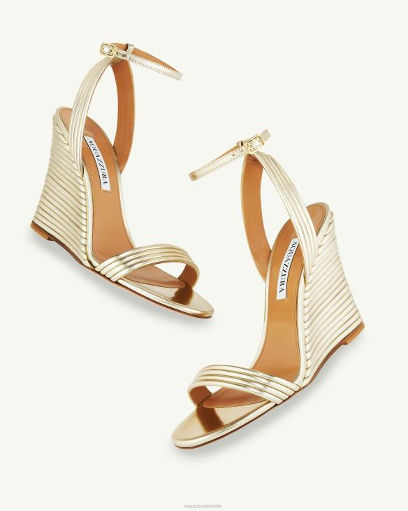 Aquazzura Wow Wedge 95 GOLD 8TLF84