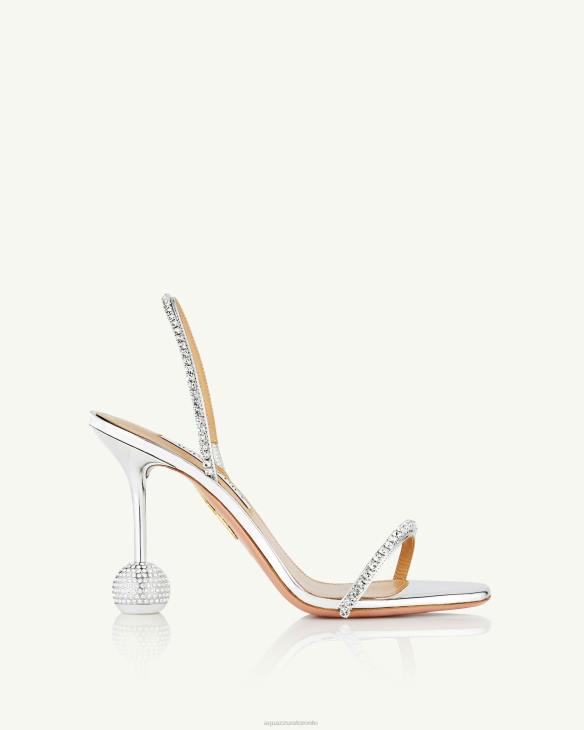 Aquazzura Yes Darling Sandal 95 SILVER 8TLF49