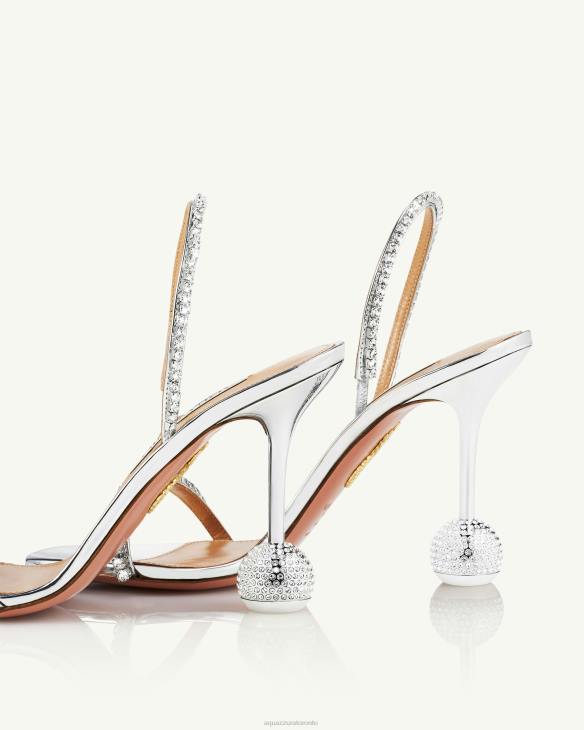 Aquazzura Yes Darling Sandal 95 SILVER 8TLF49