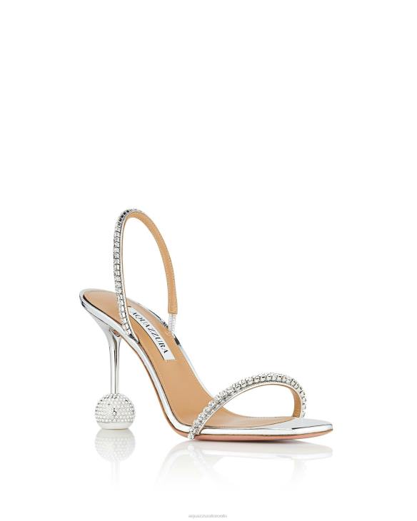 Aquazzura Yes Darling Sandal 95 SILVER 8TLF49