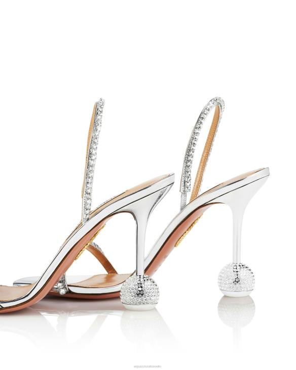 Aquazzura Yes Darling Sandal 95 SILVER 8TLF49